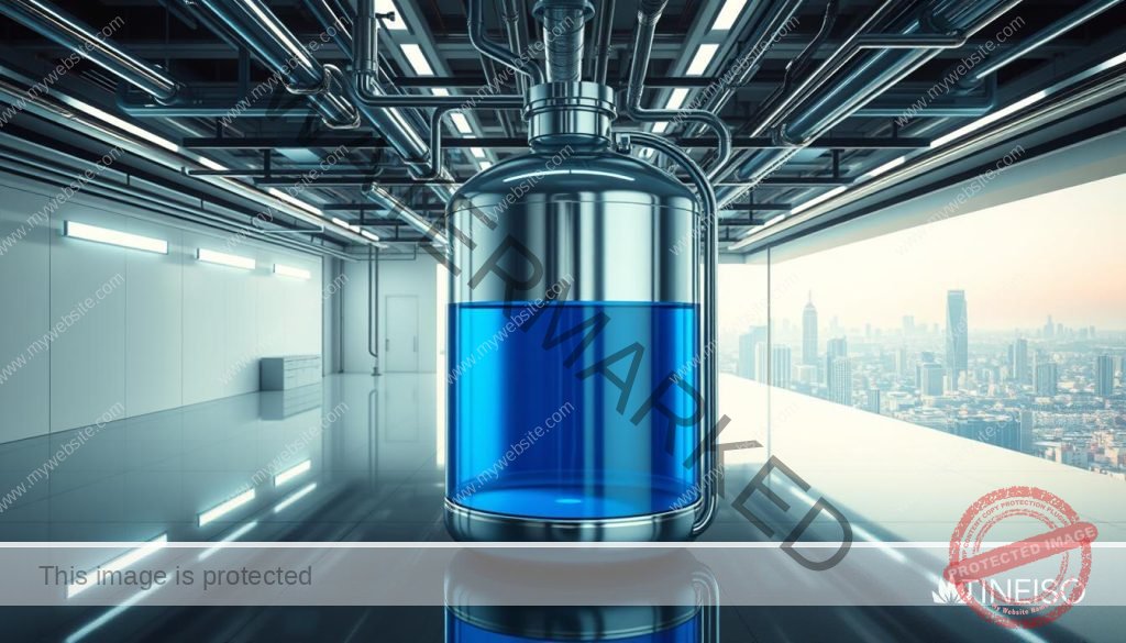 A sleek, futuristic rendering of "tecnologia antifreeze" in a modern, high-tech setting. In the foreground, a glossy, chrome-plated canister filled with vibrant blue antifreeze liquid, its surface reflecting the crisp, minimalist design. Behind it, a complex web of metallic pipes and tubes, conveying a sense of advanced engineering and fluid dynamics. The middle ground features a minimalist, white-walled laboratory environment, with subtle lighting panels illuminating the scene. In the background, a panoramic view of a sprawling cityscape, with towering skyscrapers and a hazy, futuristic skyline, suggesting the widespread integration of this advanced antifreeze technology. The overall mood is one of sleek, sophisticated modernity, emphasizing the cutting-edge nature of the "tecnologia antifreeze" featured. A sleek, futuristic rendering of "tecnologia antifreeze" in a modern, high-tech setting. In the foreground, a glossy, chrome-plated canister filled with vibrant blue antifreeze liquid, its surface reflecting the crisp, minimalist design. Behind it, a complex web of metallic pipes and tubes, conveying a sense of advanced engineering and fluid dynamics. The middle ground features a minimalist, white-walled laboratory environment, with subtle lighting panels illuminating the scene. In the background, a panoramic view of a sprawling cityscape, with towering skyscrapers and a hazy, futuristic skyline, suggesting the widespread integration of this advanced antifreeze technology. The overall mood is one of sleek, sophisticated modernity, emphasizing the cutting-edge nature of the "tecnologia antifreeze" featured.